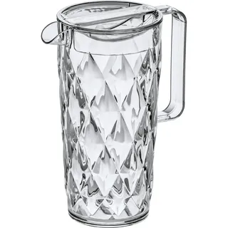 Koziol CRYSTAL Pitcher, 1,6 l, Karaffe für Wasser, Eis-Tee, Saft & Limonaden, mit Deckel, aus Kunststoff in Glas-Optik, unzerbrechliche Kanne, Frühstück Krug/Jug, unzerbrechlich, Kristallklar