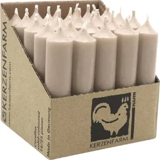 Kerzenfarm Hahn Stabkerzen aus Paraffin, 100/22 mm, KERZENFARM HAHN, Brenndauer 4h, 25 Stück pro Verpackung