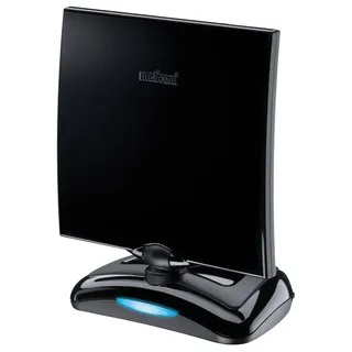MELICONI AT49 R1 USB, Verstärkte Zimmerantenne für TV, 49 dB, DVB-T2 HEVC | 4G/5G-Filter, USB-Stromversorgung, Reichweite bis 30 km, schwenkbar, VHF/UHF, DAB+