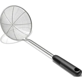 Oxo Good Grips Scoop & Strain Skimmer | Drahtspulen-Design für sanftes Abseihen, Tiefes Korb für effizientes Schöpfen, Aus rostfreiem Stahl & spülmaschinenfest