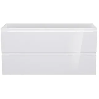 Camargue Espacio Waschtischunterschrank  (120 x 46 x 60 cm, 2 Schubkästen, Gama weiß glänzend)