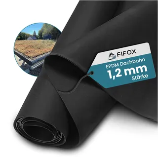 FIFOX - Langlebige EPDM Dachfolie für Carports und Gartenhäuser - Stärke 1,2 mm - 9,15 m x 0,5 m/EPDM Folie schwarz zur Dachabdichtung/Dachfolie wasserdicht