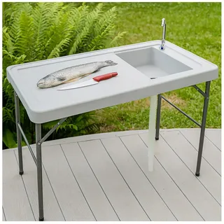Hti-Living Campingtisch Fischreinigungstisch Weiß
