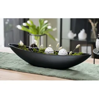 Dekoleidenschaft Dekoschale Modern in schwarz, 63 cm lang, universell einsetzbar als Pflanzschale, Snackschale, Kerzenleiste, Obstschale, Schmuckschale