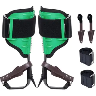 Vevor Baumkletterspikes, 1 Paar Klettersporne aus legiertem Stahl, 350 lbs Tragkraft, Baumkletterausrüstung mit Gurten und Spike-Schutz, Baumpflegeausrüstung für Kletterer, Jagen, Obstpflücken, Grün