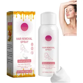 Haarentfernung Schaum, Haarentfernungsschaum, Bienenwachs Haarentfernungsspray, Honig Mousse Enthaarungsschaum für langanhaltend glatte Bikinizone, Beine, Arme und Achseln (1PC(100ml))