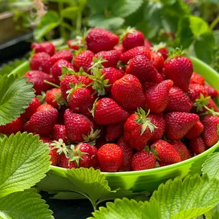 Erdbeerpflanzen 'Portola' Immertragende Erdbeeren, sehr süß Früchte ab März - Set mit 10 Pflanzen ERDBEEREN - Superobst für Garten und Balkon