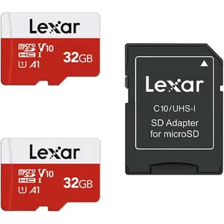 Lexar Micro SD Karte 32GB 2Er Pack, Speicherkarte Micro SD Mit SD Adapter, Bis Z