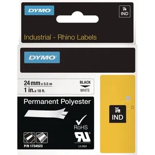 Dymo IND Rhino 1734523 Polyester Bandfarbe: Weiß Schriftfarbe:Schwarz 24mm 5.5m