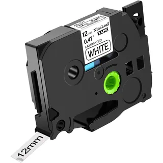 NineLeaf Kompatibel für Brother P-touch bänder TZe-231 TZe231 TZ-231 TZ231 AZe-231 TZE 12mm 0.47'' Schriftband Schwarz auf Weiß Laminiert Etikettenband für Ptouch PT-D600VP PT-D400 PT-D600 E300 E500