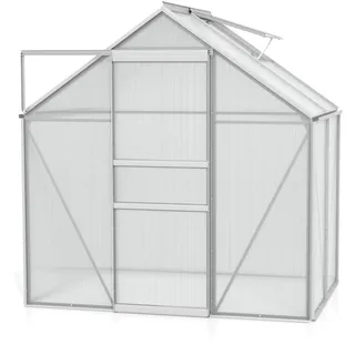 Vitavia Gewächshaus Venus 2500 inkl. 1 Dachfenster - 2,5 m2 -alu-natur-4 mm Hohlkammerplatten