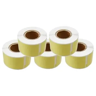 5 Rollen Etiketten für Dymo Typ 99011 (gelb) Ettiketten 28x89 mm