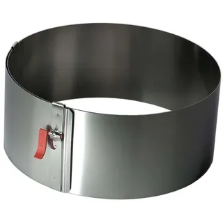 LARES Tortenring mit Klemmhebel Höhe 10 cm - hitzebeständig fixierbar extra hoch
