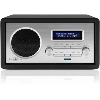 Reflexion HRA1260i UKW- und Internetradio WLAN im Retro-Design mit Radiowecker (DLNA fähig, AUX-Eingang, Kopfhöreranschluss), schwarz