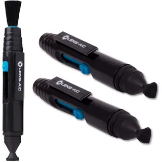 Lens-Aid Doppel Reinigungsstift mit Pinsel und 2X Samt-Pad zur Reinigung von Objektiv, Linsen, Filter, Kamera, DSLR, Optik, Reinigungspinsel Lens Cleaning Pen