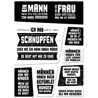 trendaffe Kühlschrankmagnete 8er Set in Schwarz und Weiß zum Thema Männer Mann Humor Leben