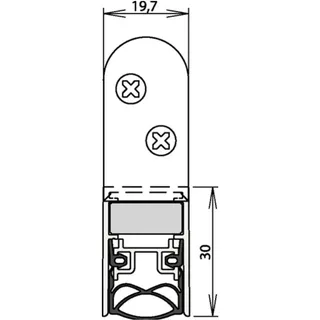 ATHMER Türdichtung Schall-Ex® Ultra WS 1-290 2-s.L.1083mm Alu.silberf.HLT