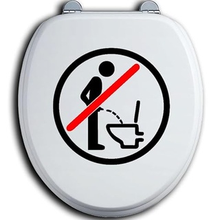 HR-WERBEDESIGN Im Sitzen pinkeln WC Deckel Toilettendeckel Bad Klo Aufkleber Sticker urinieren