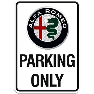 Quattroerre Alfa Romeo Schild Parking Only, 28 x 40 cm