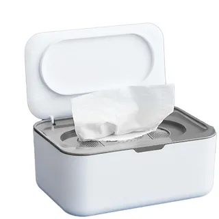 Feuchttücher Box, Feuchtuchspender Für Baby & Erwachsene, Nachfüllbare Feuchtes Toilettenpapier Box, Hält Tücher Frisch, Einhandbedienung, 19x13,5x7,5cm
