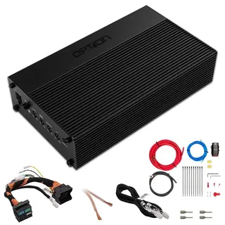 OPTION AIR-D1 1-Kanal Subwoofer-Verstärker – Mono Class-D Endstufe - 350 WRMS @ 4 Ohm - 580 WRMS @ 2 Ohm - High Level In - Bass Boost - inkl. Pegelregler - inkl. Plug & Play Power Quadlock Anschluss