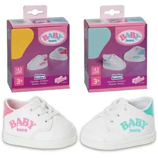 BABY born Sneaker - 1 Paar Puppenschuhe in 2 möglichen Designs - Zufällige Designauswahl - Hochwertige Puppenbekleidung - Puppenzubehör für Puppen der Größe 43 cm