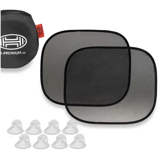 Heyner HEYNER® Auto-Sonnenschutz 44x36cm 2er Set mit Saugnäpfen, UV, Auto Pkw Lkw | Autofenster, Schutz Scheibe, Babys Kinder Sonnenblende