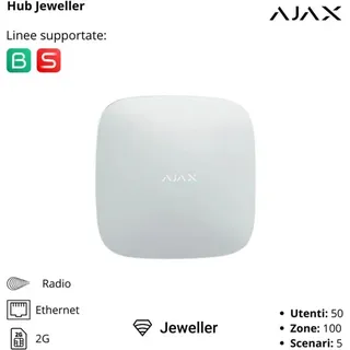 38237 - Jeweller - Hub - Steuerzentrale (2g Sim, Ethernet) - Farbe White - Ajax Drahtlose Sicherheit
