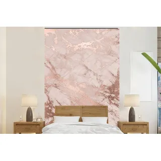 MuchoWow Fototapete Marmor - Rosa - Luxus - Marmoroptik - Glitzer - Design, Matt, bedruckt, Montagefertig Vinyl Tapete, Wandtapete, 145x220 cm bunt 1.45 m x 2 m