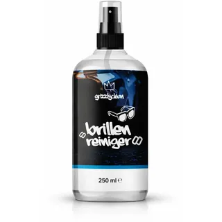 GrizzlyClean effektiver Brillen Reiniger - Brillengläser Reiniger für streifenfreien Glanz - Intensives Brillen Reinigungs Spray - Reinigungsspray für Lese-, Sport- und Sonnenbrillen (250ml)