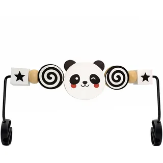 Kinhzrude Spielzeug für Babywippe, Kompatibel mit BabyBjorn Wippe Balance Soft & Bliss, Drehbarer Holz Spielbogen für Babys, Sensorisches Entwicklungsspielzeug (Schwarz-weiße Panda)