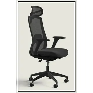 Desktronic SitOne Ergonomischer Bürostuhl Schwarz Lendenstütze Verstellbar NEU