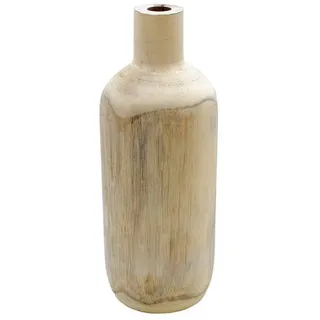 Spetebo Dekovase (Packung, 1 St., 1 Vase), Deko Holzvase Flasche naturbelassen beige Ø 14 cm x 40 cm