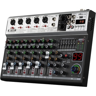 ZRAMO F7-PRO Sound Mixer Board 99dsp 7 Channel Premium Analog Mixer with Multi-Track USB Bluetooth and 48V Phantom Power For Studio Karaoke PC Live Performance KTV Home Stage Music Effects...