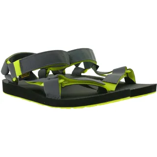 TEVA Original Universal Herren Trekking-Sandale nachhaltige Sommer-Sandale mit EVA-Gummisohle Outdoor-Sandale 1004006 Schwarz/Grau/Lemon-Grün - 42