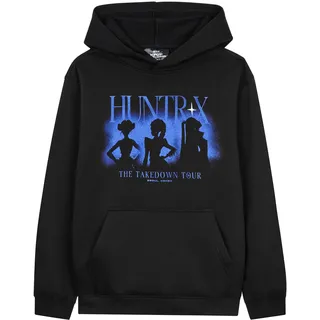 KPop Demon Hunters Huntrix Offiziell Hoodie Mädchen, Fleece Pullover mit Taschen, Rumi Mira Zoey, Kinder Geschenke (5-6 Jahre, Schwarz/Lila Huntrix) - 5-6 Jahre