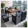 Polyrattan Set 8-tlg Schwarz
