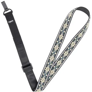 Rayzm Clip-on Ukulele-Gurt, Jacquard-gewebtes Baumwollband, bestickter Instrumentengurt, verstellbarer Baumwoll-Halsgurt, knopffreier Cross-Body Strap