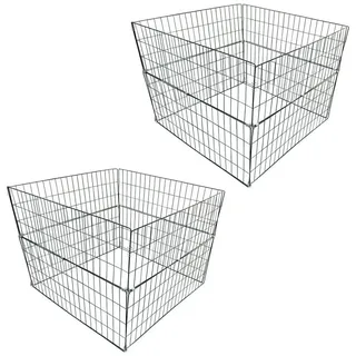 Estexo Drahtgitterkomposter 2er Set 90x90x70 cm Metall Komposter Gartenkomposter Welpenauslauf Tiergehege Grün