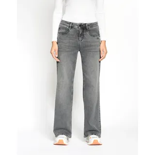 Gang Weite Jeans GANG "GANG Jeans Wide Fit 94AMELIE WIDE", Damen, Gr. 30, grau denim, Stoff, 86% Baumwolle, 12% Polyester, 2% Elasthan, Jeans