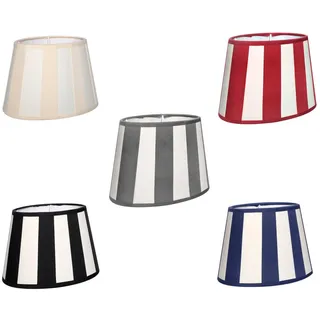 Brillibrum Lampenschirm Lampenschirm gestreift oval rund Streifenmuster E27 E14 schwarz