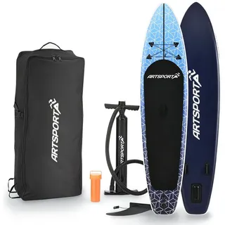 Juskys Stand Up Paddling Board Deep Ocean 320 x 77 x 15 cm blau/weiß
