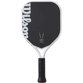 Wilson Vesper Control Pickleball-Schläger, Blasengeformter Rahmen, Open-Throat-Design, Carbon-Oberfläche, Dichter Schaumstoffkern, Fusion-Griff, Breite Form, Größe: 2