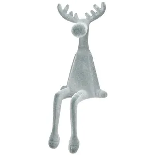 Florists Products Weihnachtsmann Kantenhocker Elch Weihnachtsdeko Grau 3er Set 31cm, 3 Stück grau