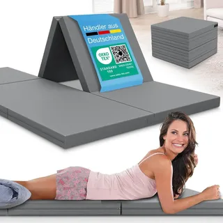 eloneo Klappmatratze Gästematratze 160x200x8 cm, Grau