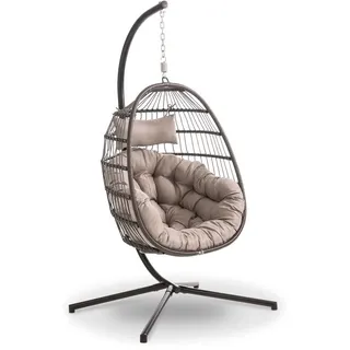 Hängesessel Topeka Rattan & Geflecht Grau Anthrazit