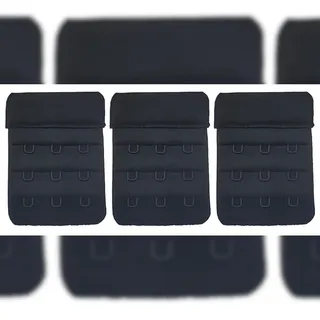 3er Set BH-Verlängerungen 3-reihig 45mm Schwarz für erhöhten Tragekomfort