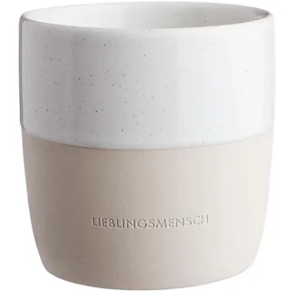 BUTLERS Tasse ohne Henkel 350ml Steingut Becher -Lieblingsmensch ME TIME- Mikrowellen- & spülmaschinenfester Kaffeebecher, ideal auch als Tee-, Latte Macchiato- oder Cappuccino Tasse