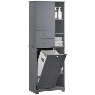 SoBuy Hochschrank BZR104 60 x 170 x 37 cm Grau Holzwerkstoff