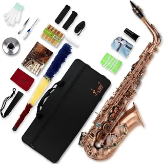 SLADE Saxophon Eb Altsaxophon für Anfänger Schüler Saxophon Erwachsene Saxophon Alt Anfänger Saxophon Altsaxophon Altsaxophon Saxofon Alto Saxophon Rot Antik